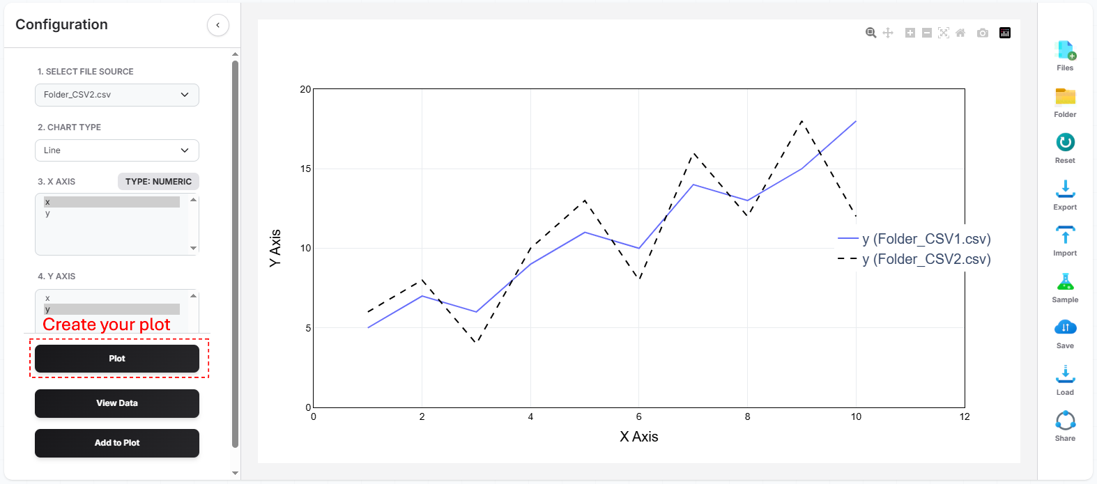 Upload a folder of CSV files to DataPlotter