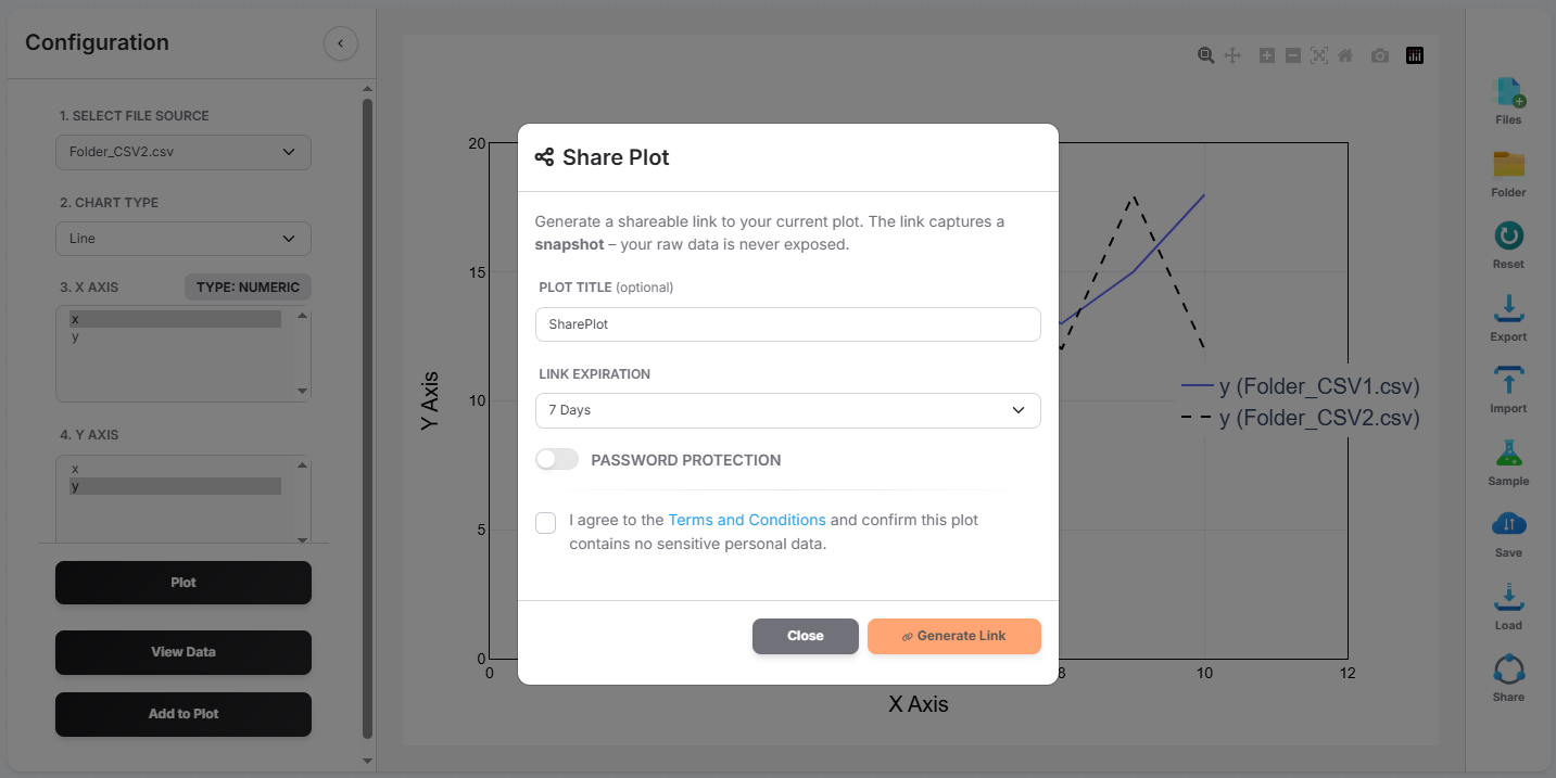 Upload a folder of CSV files to DataPlotter